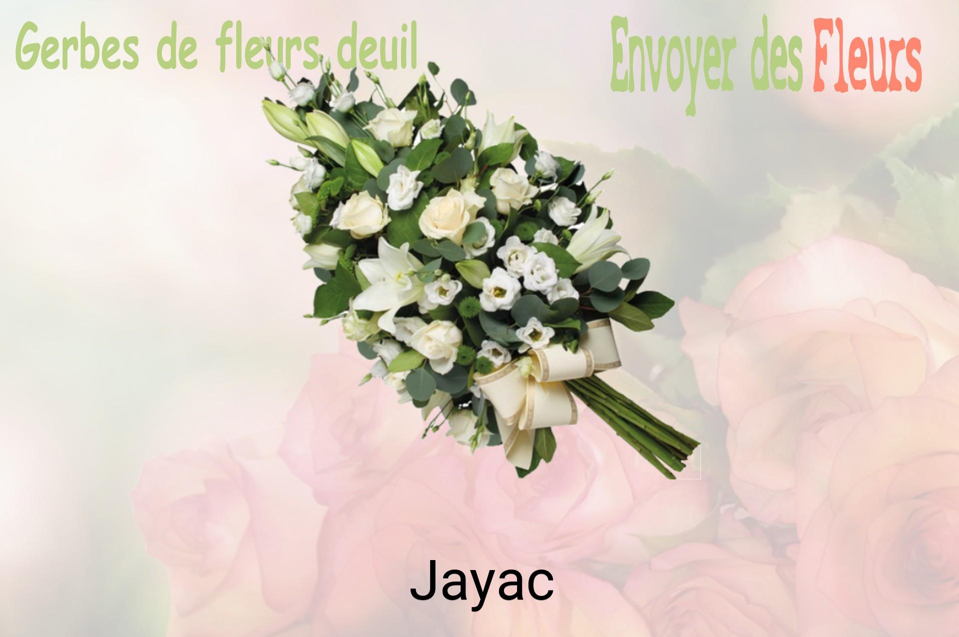 Gerbe de fleurs de deuil livrée à Jayac